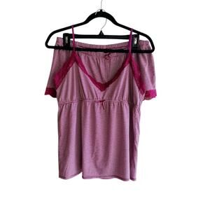 Old Navy Camisole & Pink Shorts Striped Pajama Set
